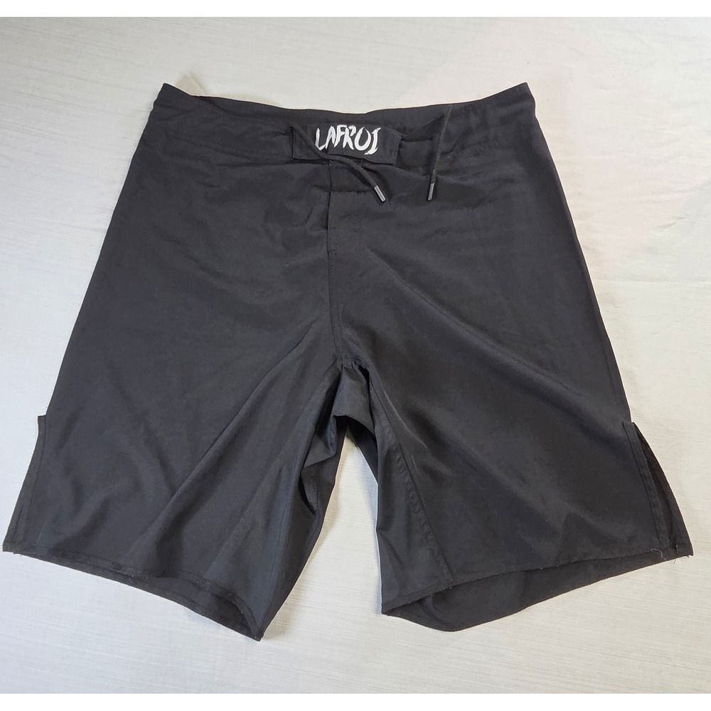 LAFROI Mens Medium Black MMA Fight Shorts Boardshorts Workout Crossfit Agile